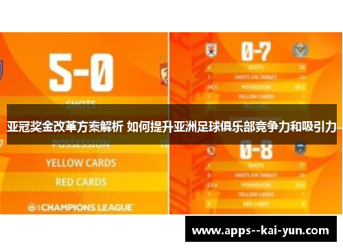 亚冠奖金改革方案解析 如何提升亚洲足球俱乐部竞争力和吸引力